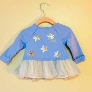 Juicy Couture Sparkly Stars Long Sleeved Dress Shirt, Size 3-6M
